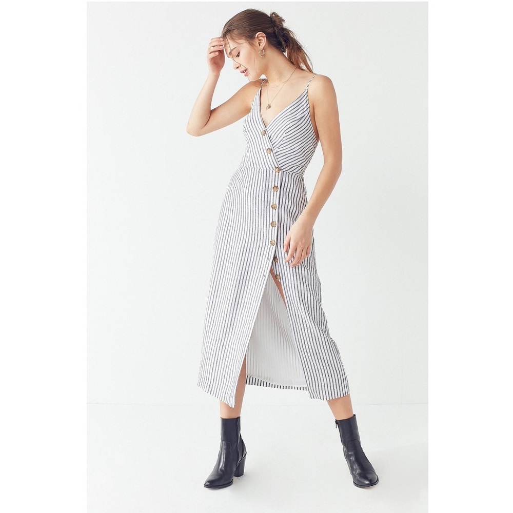 urban outfitters button down linen dress